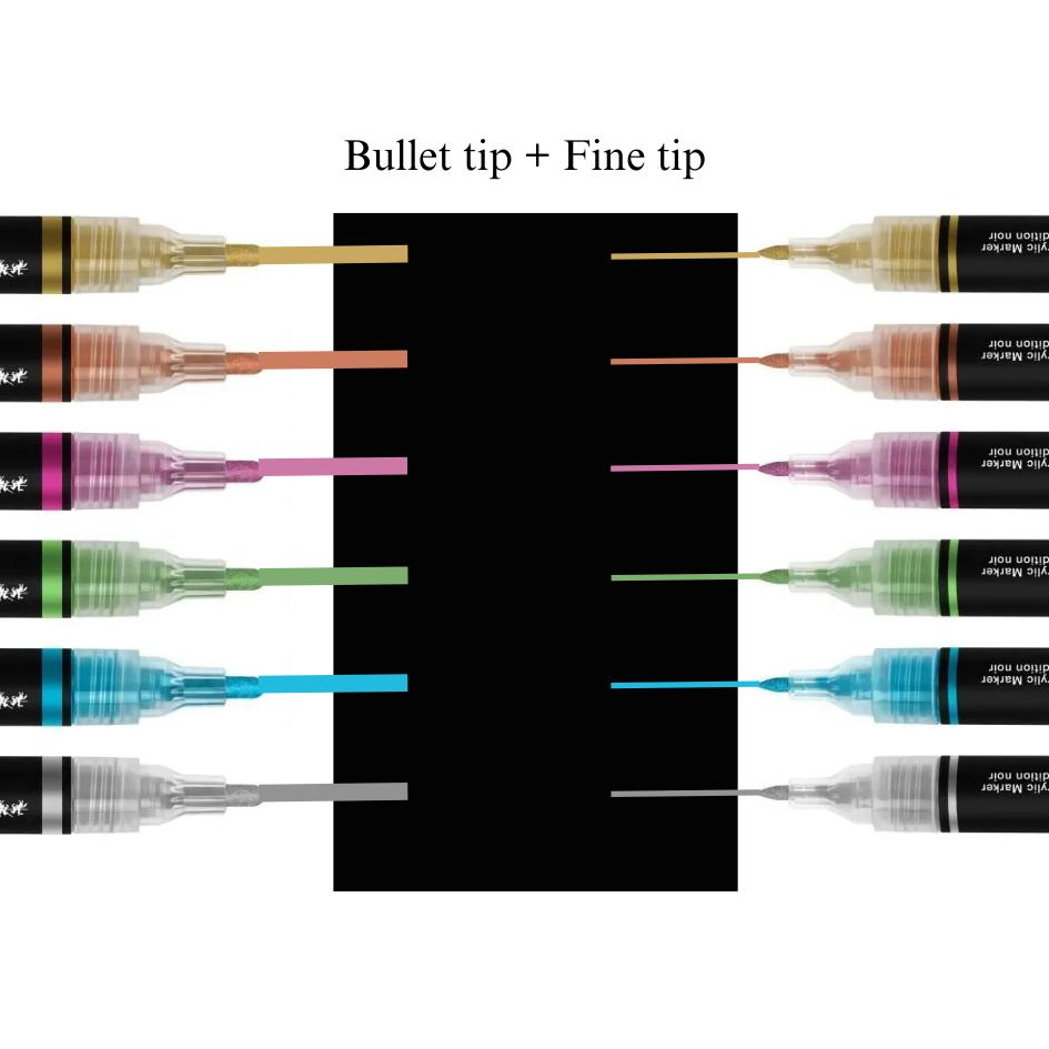 Black Edition Shake & Paint Acrylic Markers Metallic